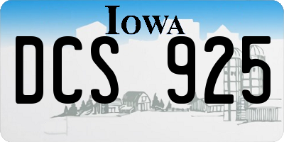 IA license plate DCS925