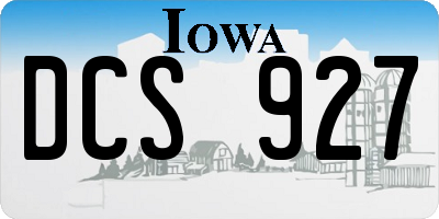 IA license plate DCS927