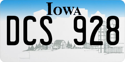 IA license plate DCS928