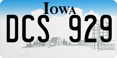 IA license plate DCS929
