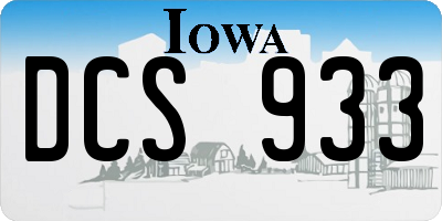 IA license plate DCS933