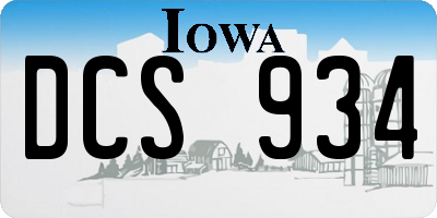 IA license plate DCS934