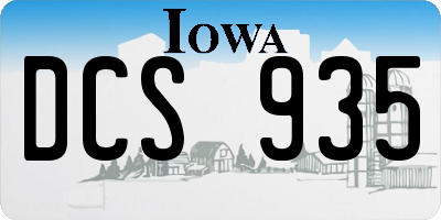 IA license plate DCS935