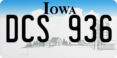 IA license plate DCS936