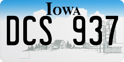 IA license plate DCS937