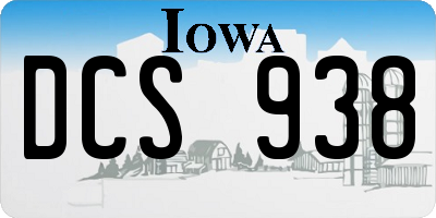 IA license plate DCS938
