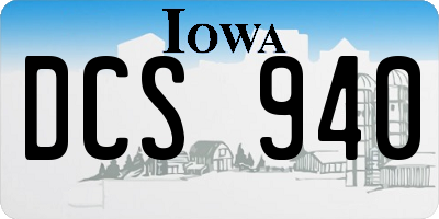 IA license plate DCS940