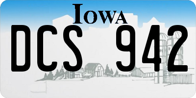 IA license plate DCS942