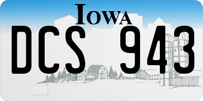 IA license plate DCS943