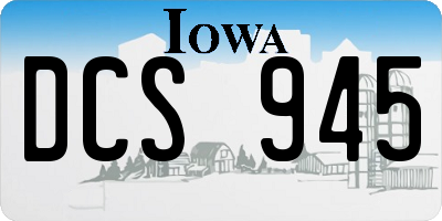 IA license plate DCS945