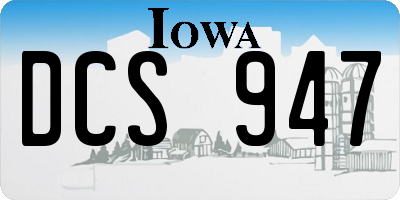 IA license plate DCS947