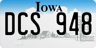 IA license plate DCS948