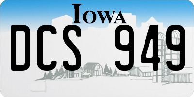 IA license plate DCS949