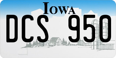 IA license plate DCS950