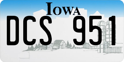 IA license plate DCS951