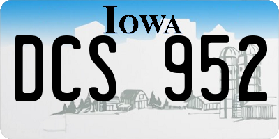 IA license plate DCS952