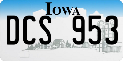 IA license plate DCS953