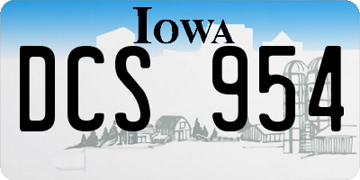 IA license plate DCS954