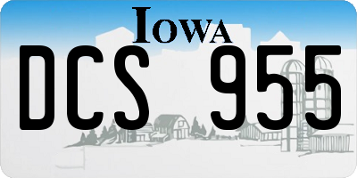 IA license plate DCS955