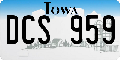 IA license plate DCS959