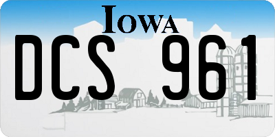 IA license plate DCS961
