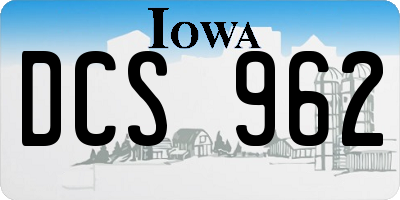 IA license plate DCS962