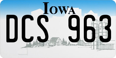 IA license plate DCS963