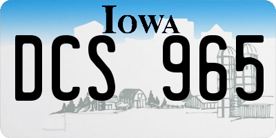 IA license plate DCS965
