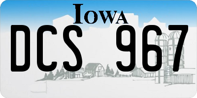 IA license plate DCS967