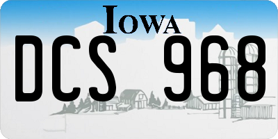 IA license plate DCS968