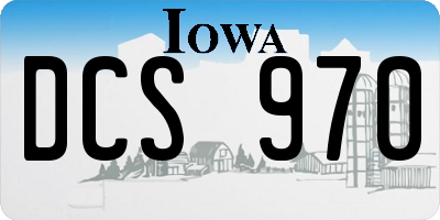 IA license plate DCS970