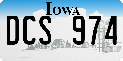 IA license plate DCS974