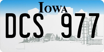 IA license plate DCS977