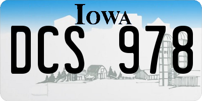 IA license plate DCS978