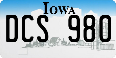 IA license plate DCS980
