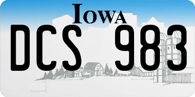 IA license plate DCS983