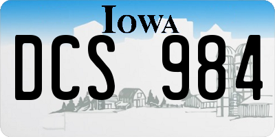 IA license plate DCS984