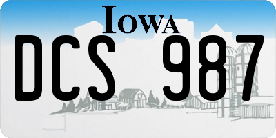 IA license plate DCS987