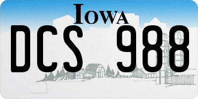 IA license plate DCS988