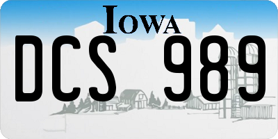 IA license plate DCS989