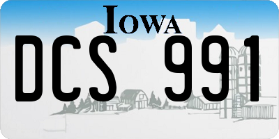 IA license plate DCS991