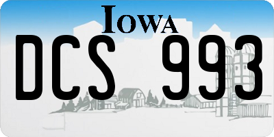 IA license plate DCS993