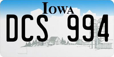 IA license plate DCS994