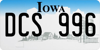 IA license plate DCS996