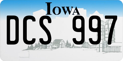 IA license plate DCS997
