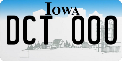 IA license plate DCT000