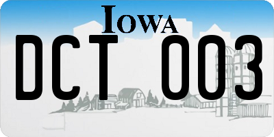 IA license plate DCT003