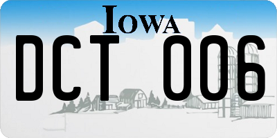 IA license plate DCT006