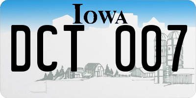 IA license plate DCT007