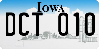 IA license plate DCT010